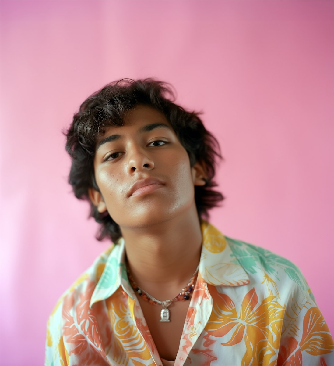 Influencer Confident Individual in Hawaiian Shirt